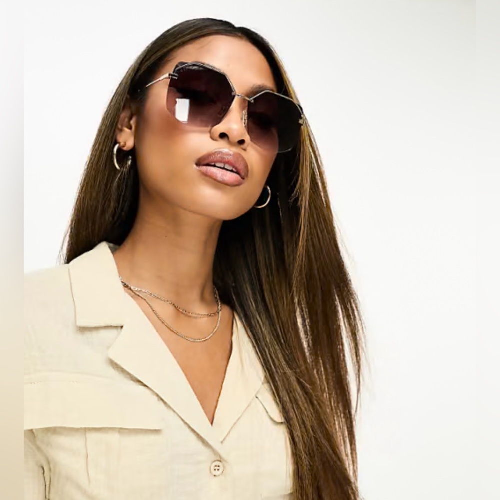 ☀️ NEW DIFF Bree Gold Brown Gradient Mirror Polarized Sunglasses